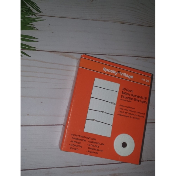 Halloween LED Wire Lights, 50 Count, Battery Operated, 8 Functions, Auto Timer - Picture 4 of 5